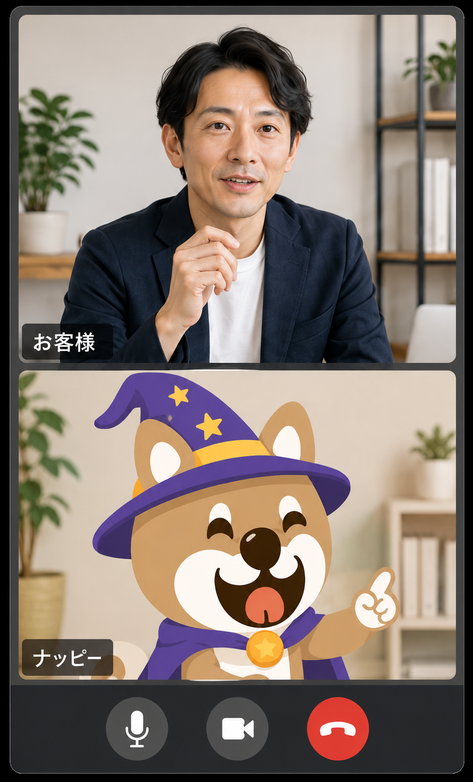 お客様とナッピーのオンライン商談画面